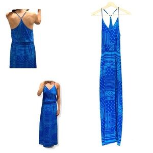 Amanda Uprichard Maxi Dress Royal Blue Silk Adjustable Straps Size XS